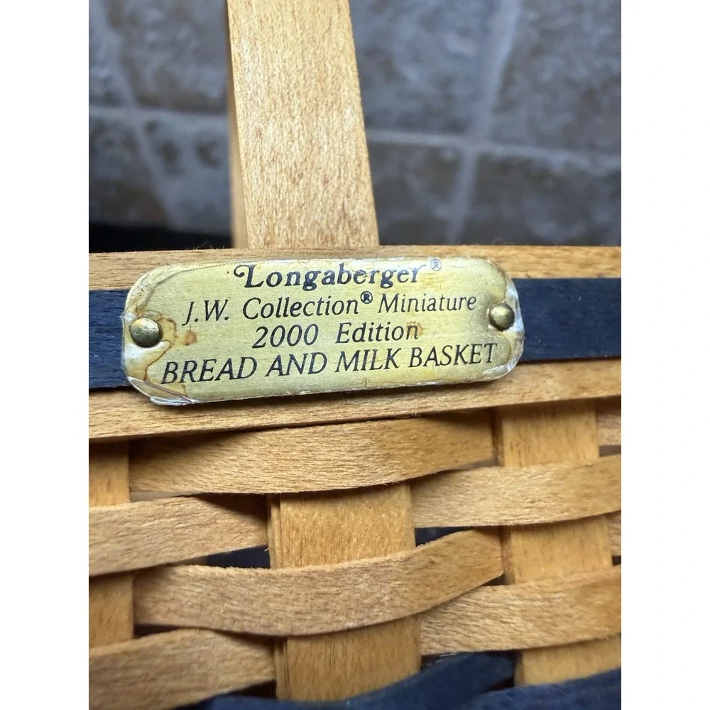 NEW Longaberger JW Collection 2000 Mini Bread & Milk Basket‎ Protector & Liner